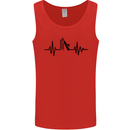 Cricket Pulse Cricketer Cricketing ECG Mens Vest Tank Top Red