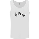Cricket Pulse Cricketer Cricketing ECG Mens Vest Tank Top White