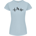 Cricket Pulse Cricketer Cricketing ECG Womens Petite Cut T-Shirt Light Blue