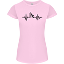 Cricket Pulse Cricketer Cricketing ECG Womens Petite Cut T-Shirt Light Pink