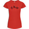 Cricket Pulse Cricketer Cricketing ECG Womens Petite Cut T-Shirt Red
