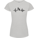 Cricket Pulse Cricketer Cricketing ECG Womens Petite Cut T-Shirt Sports Grey
