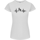 Cricket Pulse Cricketer Cricketing ECG Womens Petite Cut T-Shirt White