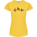 Cricket Pulse Cricketer Cricketing ECG Womens Petite Cut T-Shirt Yellow