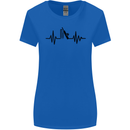 Cricket Pulse Cricketer Cricketing ECG Womens Wider Cut T-Shirt Royal Blue