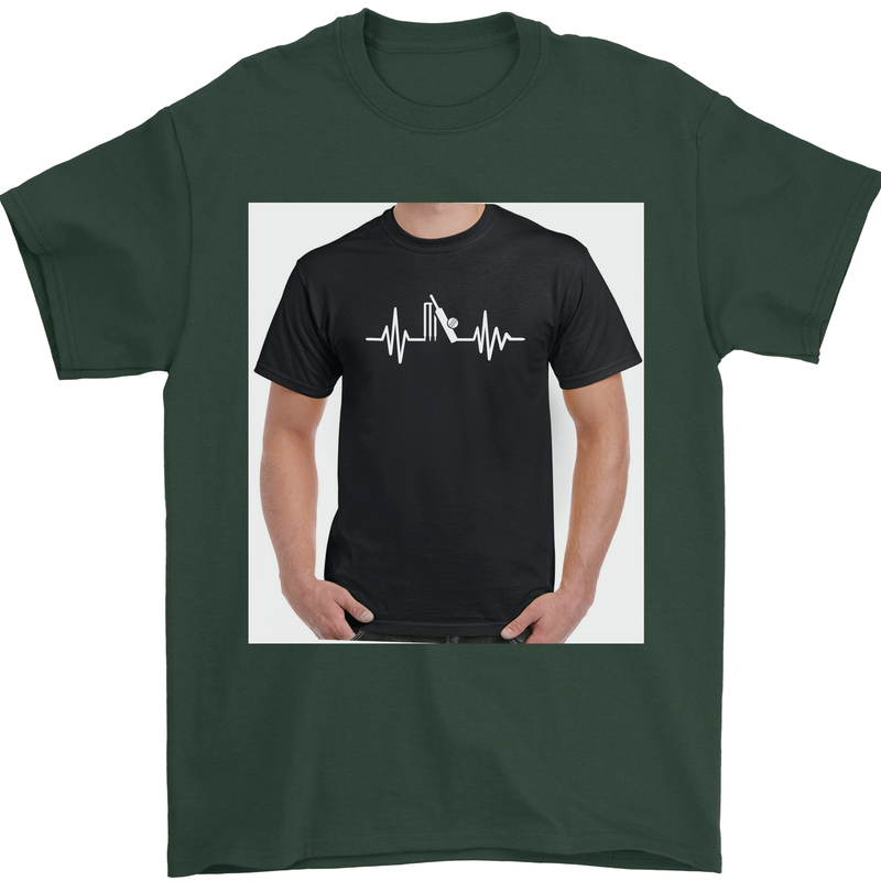 Cricket Pulse Mens T-Shirt Cotton Gildan Forest Green