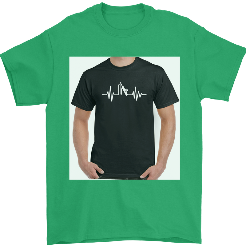 Cricket Pulse Mens T-Shirt Cotton Gildan Irish Green