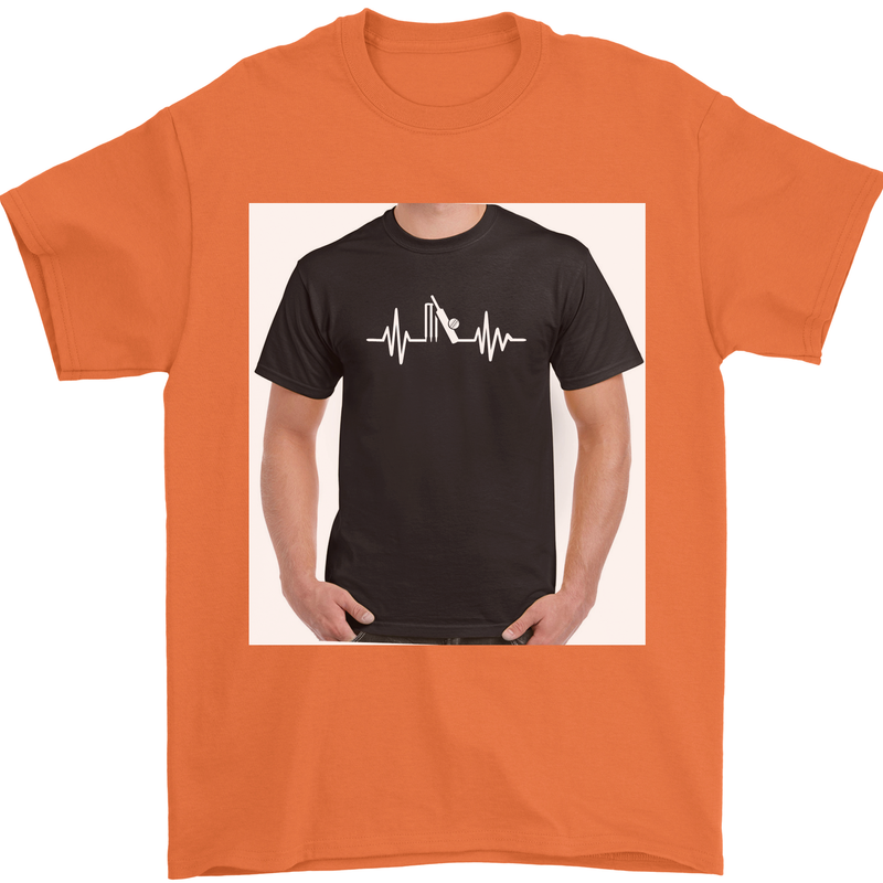 Cricket Pulse Mens T-Shirt Cotton Gildan Orange