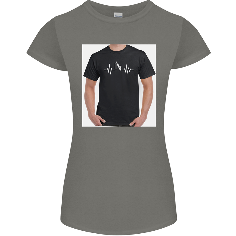Cricket Pulse Womens Petite Cut T-Shirt Charcoal