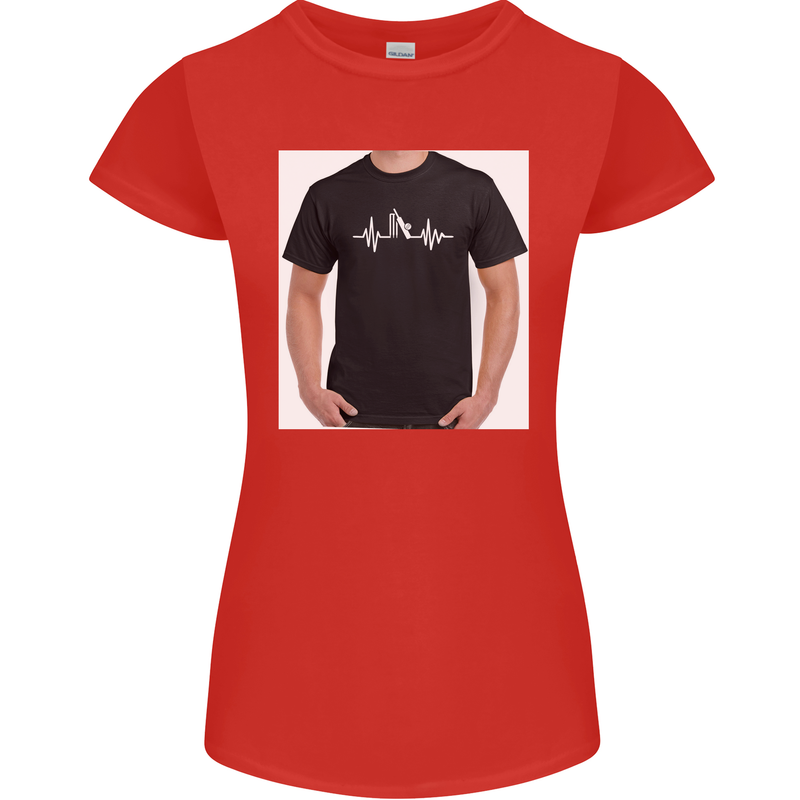 Cricket Pulse Womens Petite Cut T-Shirt Red