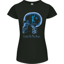 Cricket on the Brain Funny Cricketer Womens Petite Cut T-Shirt Black