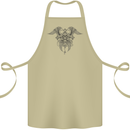 Cross Skull Wings Gothic Biker Heavy Metal Cotton Apron 100% Organic Khaki