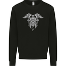 Cross Skull Wings Gothic Biker Heavy Metal Kids Sweatshirt Jumper Black