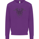 Cross Skull Wings Gothic Biker Heavy Metal Kids Sweatshirt Jumper Purple