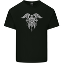 Cross Skull Wings Gothic Biker Heavy Metal Kids T-Shirt Childrens Black
