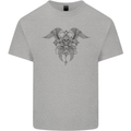 Cross Skull Wings Gothic Biker Heavy Metal Kids T-Shirt Childrens Sports Grey