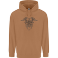 Cross Skull Wings Gothic Biker Heavy Metal Mens 80% Cotton Hoodie Caramel Latte