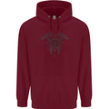 Cross Skull Wings Gothic Biker Heavy Metal Mens 80% Cotton Hoodie Maroon
