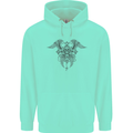 Cross Skull Wings Gothic Biker Heavy Metal Mens 80% Cotton Hoodie Peppermint