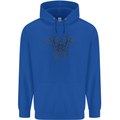 Cross Skull Wings Gothic Biker Heavy Metal Mens 80% Cotton Hoodie Royal Blue