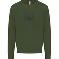 Cross Skull Wings Gothic Biker Heavy Metal Mens Sweatshirt Jumper Forest Green