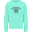 Cross Skull Wings Gothic Biker Heavy Metal Mens Sweatshirt Jumper Peppermint