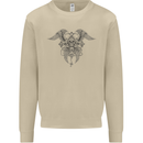 Cross Skull Wings Gothic Biker Heavy Metal Mens Sweatshirt Jumper Sand