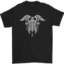 Cross Skull Wings Gothic Biker Heavy Metal Mens T-Shirt Cotton Gildan Black
