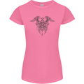 Cross Skull Wings Gothic Biker Heavy Metal Womens Petite Cut T-Shirt Azalea