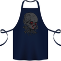 Crying Blood Skull Cotton Apron 100% Organic Navy Blue