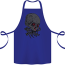 Crying Blood Skull Cotton Apron 100% Organic Royal Blue