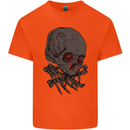 Crying Blood Skull Kids T-Shirt Childrens Orange
