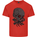 Crying Blood Skull Kids T-Shirt Childrens Red