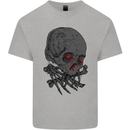 Crying Blood Skull Kids T-Shirt Childrens Sports Grey