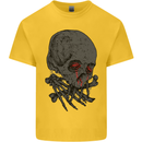 Crying Blood Skull Kids T-Shirt Childrens Yellow
