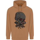 Crying Blood Skull Mens 80% Cotton Hoodie Caramel Latte