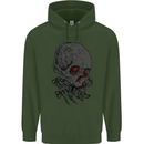 Crying Blood Skull Mens 80% Cotton Hoodie Forest Green