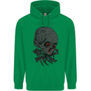 Crying Blood Skull Mens 80% Cotton Hoodie Irish Green