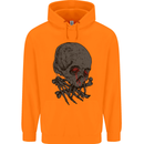 Crying Blood Skull Mens 80% Cotton Hoodie Orange