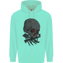 Crying Blood Skull Mens 80% Cotton Hoodie Peppermint