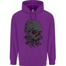 Crying Blood Skull Mens 80% Cotton Hoodie Purple