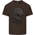 Crying Blood Skull Mens Cotton T-Shirt Tee Top Dark Chocolate