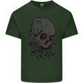 Crying Blood Skull Mens Cotton T-Shirt Tee Top Forest Green