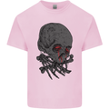 Crying Blood Skull Mens Cotton T-Shirt Tee Top Light Pink