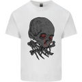 Crying Blood Skull Mens Cotton T-Shirt Tee Top White