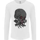 Crying Blood Skull Mens Long Sleeve T-Shirt White