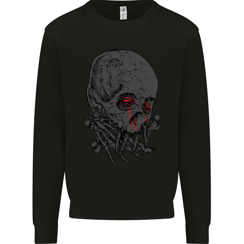 Crying Blood Skull Mens Sweatshirt Jumper Black