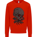 Crying Blood Skull Mens Sweatshirt Jumper Bright Red