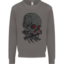 Crying Blood Skull Mens Sweatshirt Jumper Charcoal