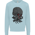 Crying Blood Skull Mens Sweatshirt Jumper Light Blue